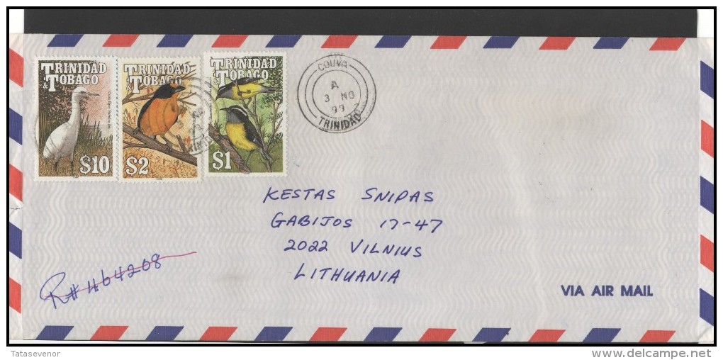 TRINIDAD & TOBAGO Brief Postal History Envelope Air Mail TT 005 Birds - Trindad & Tobago (1962-...)