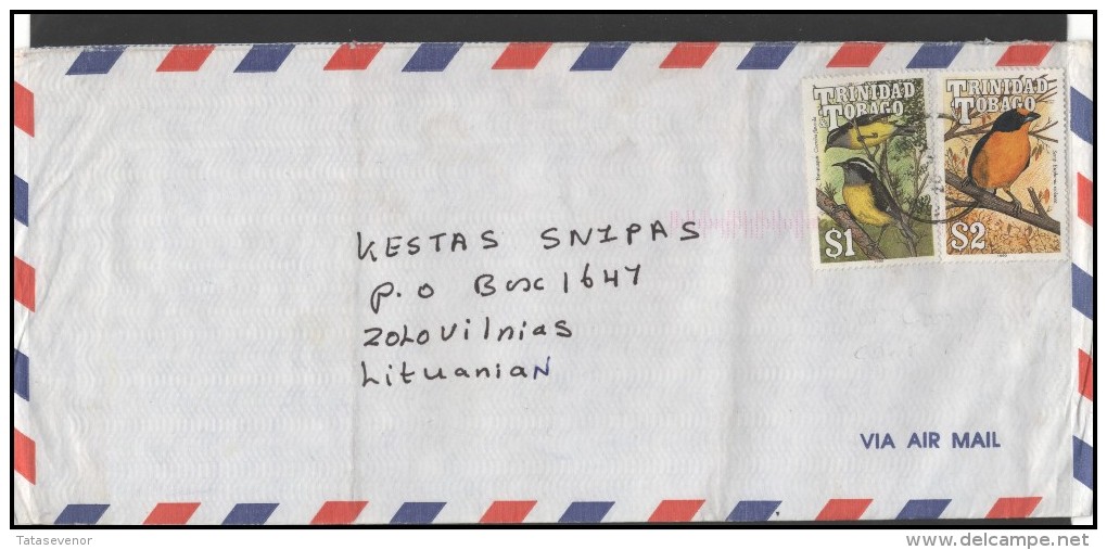 TRINIDAD & TOBAGO Brief Postal History Envelope Air Mail TT 006 Birds - Trinidad & Tobago (1962-...)