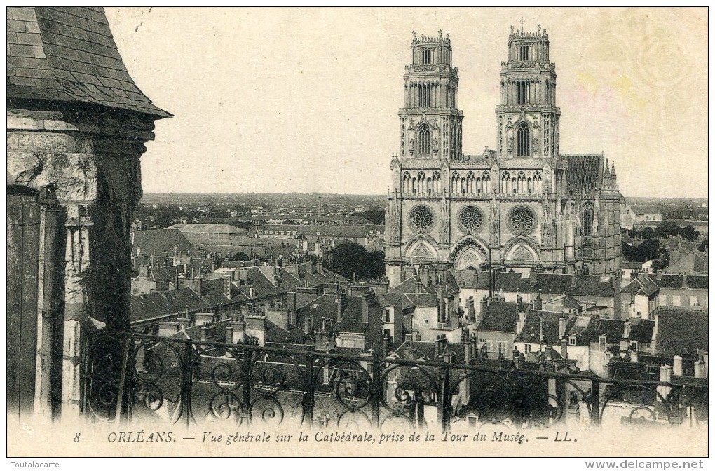 CPA 45 ORLEANS VUE GENERALE SUR LA CATHEDRALE PRISE DE LA TOUR DU MUSEE 1908 - Orleans