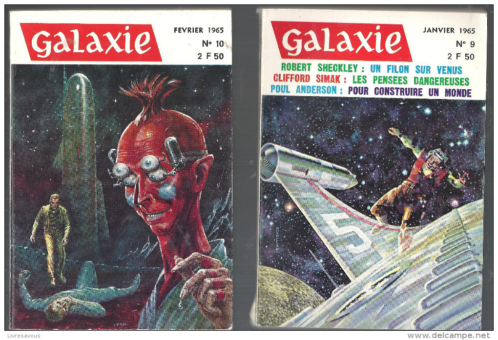 Science Fiction Lot De 6 Galaxie Du N°9 Au 14 De 1965 En Bon état - Marabout SF
