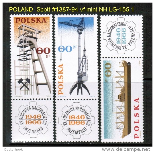 POLAND   Scott  # 1387-94**  VF MINT NH - Unused Stamps