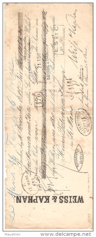 6 LETTRES DE CHANGE ALLEMAGNE FRANCFORT DANZIG BERLIN HAMBOURG 1884  1885  1886 - Bills Of Exchange