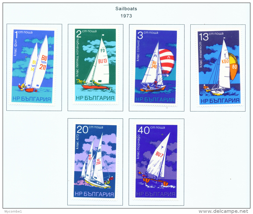 BULGARIA  -  1973  Yachts  Mounted Mint - Unused Stamps