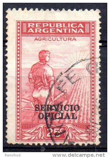 ARGENTINA 1938 Official - Ploughman - 25c. - Red   FU - Service