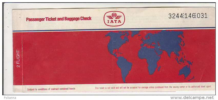 B1037 - CARTA D&acute;IMBARCO - BIGLIETTO AEREO TICKET IATA - SYDNEY-ALICE SPRINGS-VOID 1988 - World