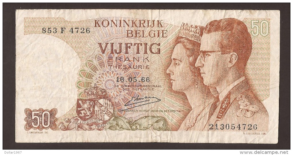 België 50 Frank 14-5- 1966 -NO: 853 F 4726. - 50 Francs