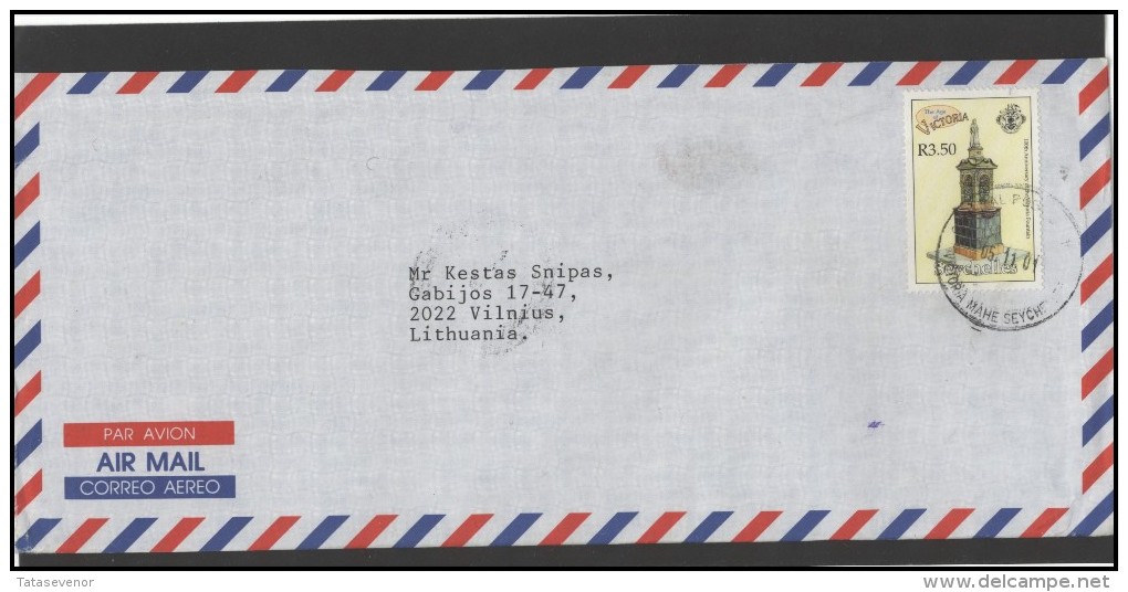 SEYCHELLES Brief Postal History Envelope Air Mail SC 002 Architecture - Seychelles (1976-...)
