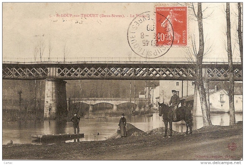 D79 - ST LOUP SUR THOUET - LE VIADUC - (CAVALIER - HOMME SUR UNE BARQUE) - état Voir Descriptif - Autres & Non Classés