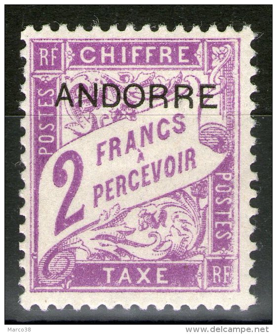 ANDORRE Français:  Taxe N°7 *      - Cote 18€ - - Unused Stamps