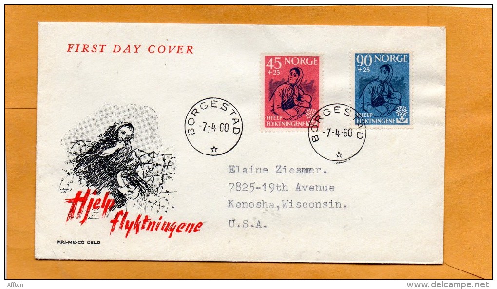 Norway 1960 FDC Mailed To USA - FDC