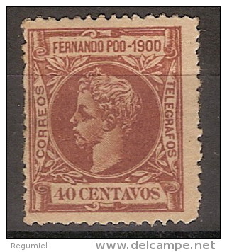 Fernando Poo 089 * Alfonso XIII. 1900. Charnela - Fernando Poo