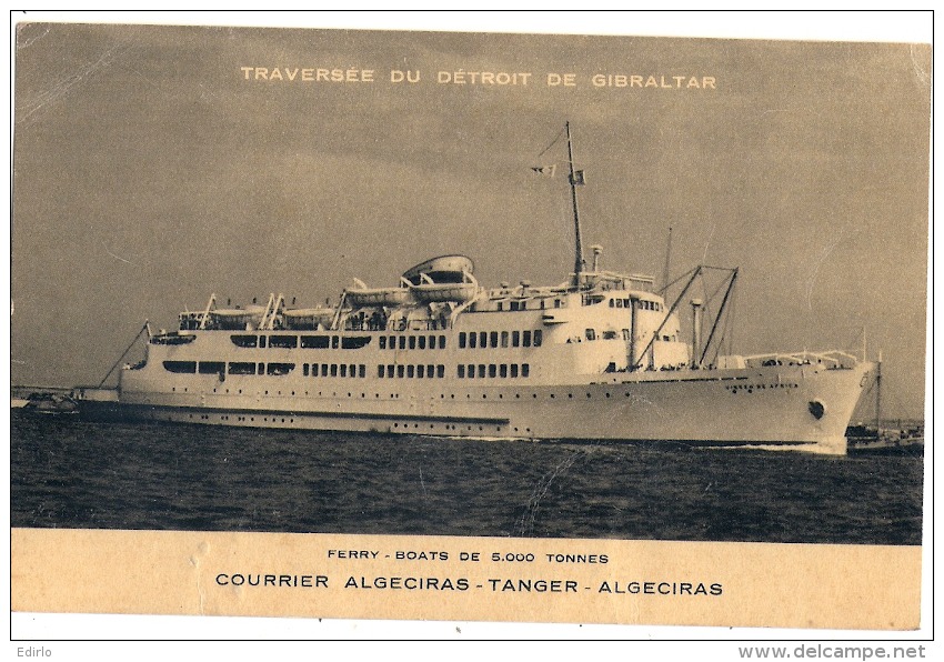 FERRY6BOATS: Courrier Algeciras-Tanger-Algecira S, Traversée Du Détroit De Gibra  Neuve TTB - Ferries