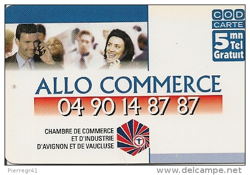 CODECARD-FT-5MN-GRATUITES -CCI -AVIGNON-10/5/2001-T BE - FT Tickets