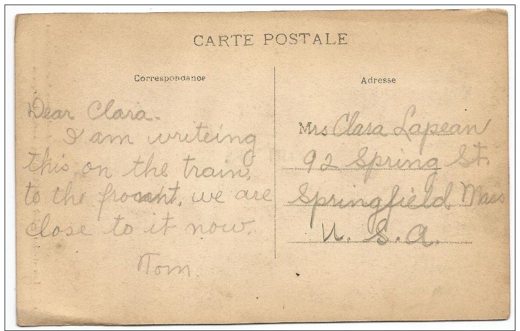 239. WWI Soldiers Mail On A Loir-et-Cher France Postcard, Never Mailed – Written On The Way To The Front, - War 1914-18