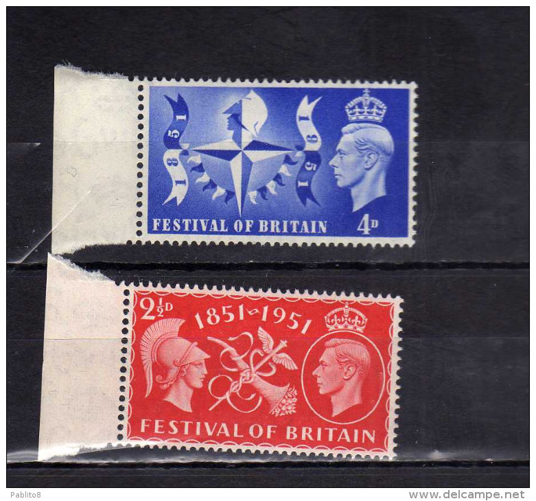 GREAT BRITAIN - GRAN BRETAGNA 1951 KING GEORGE VI FESTIVAL MNH - Unused Stamps