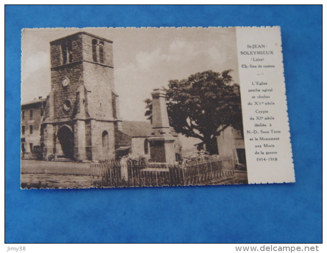 LOIRE-SAINT JEAN SOLEYMIEUX-L'EGLISE ET LE CLOCHER DU XVe - Saint Jean Soleymieux