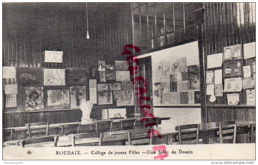 59 - ROUBAIX - COLLEGE DE JEUNES FILLES - UNE SALLE DE DESSIN - ECOLE - Roubaix