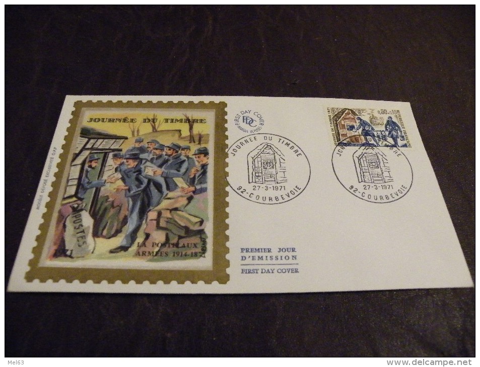 H01.FDC..PREMIER JOUR D´EMISSION...JOURNEE DU TIMBRE....27 MARS 1971..92  COURBEVOIE....timbre /collection.. - 1970-1979