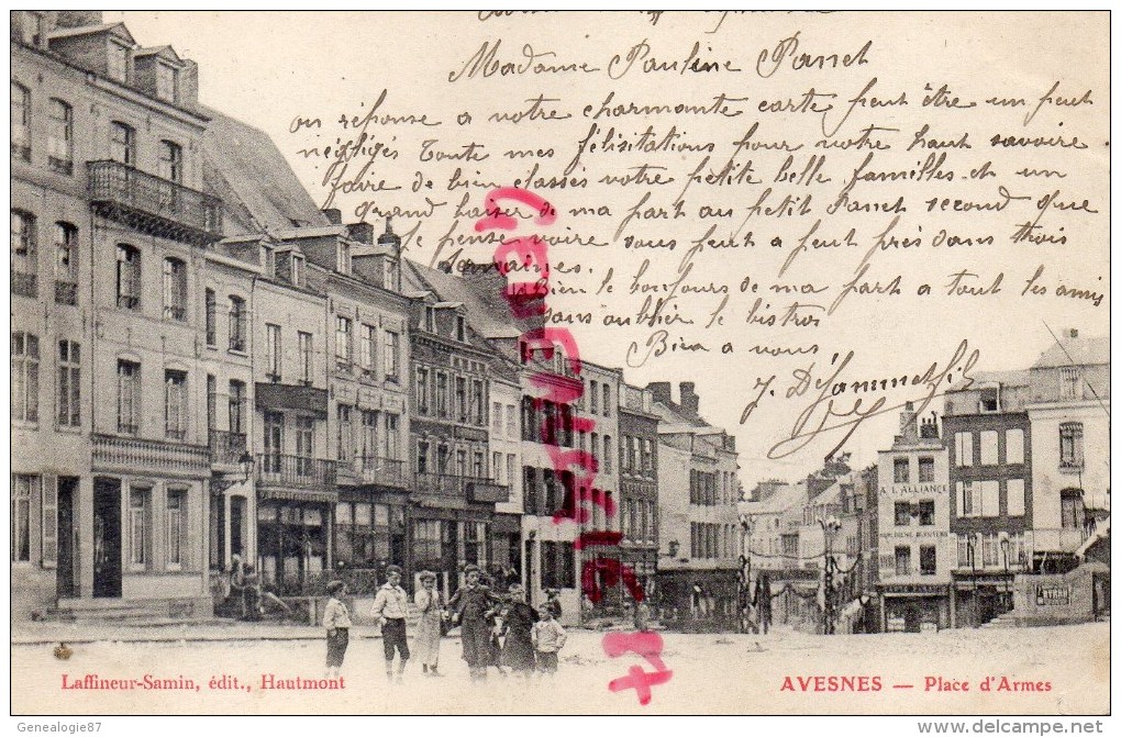 59 - AVESNES - PLACE D' ARMES  1906 - Avesnes Sur Helpe