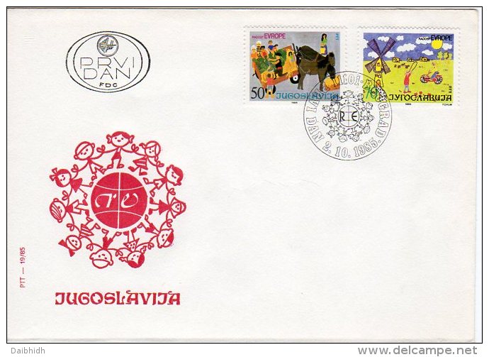 YUGOSLAVIA 1985 Joy Of Europe Childrens Meeting FDC.  Michel 2126-27 - FDC