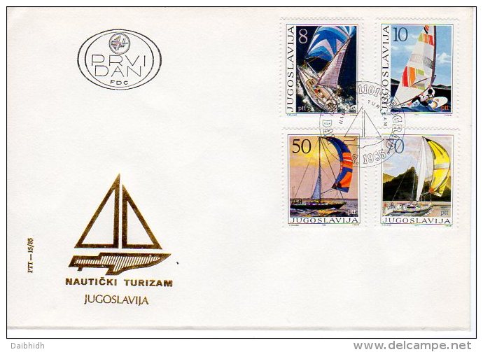 YUGOSLAVIA 1985 Nautical Tourism FDC.  Michel 2115-18 - FDC