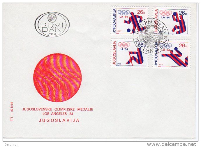 YUGOSLAVIA 1984 Olympic Medals On 2 FDCs.  Michel 2075-82 - FDC