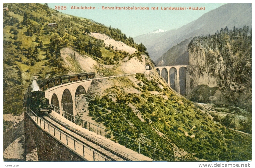 Zwitserland - Switerland - Suisse -Albulabahn - Schmittentobelbrücke - Landwasser Viadukt - Unwritten - 1910 - Schmitten