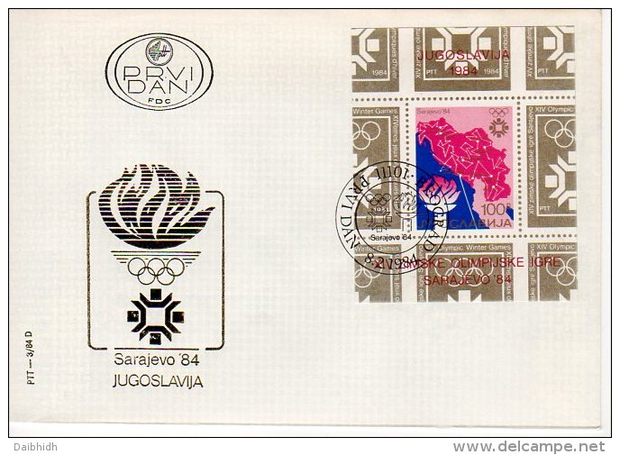 YUGOSLAVIA 1984 Winter Olympics Blocks On 2 FDCs With Belgrade Postmarks.  Michel Blocks 24-25 - FDC