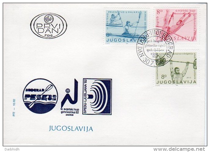 YUGOSLAVIA 1982 Sports Championships FDC.  Michel 1935-37 - FDC