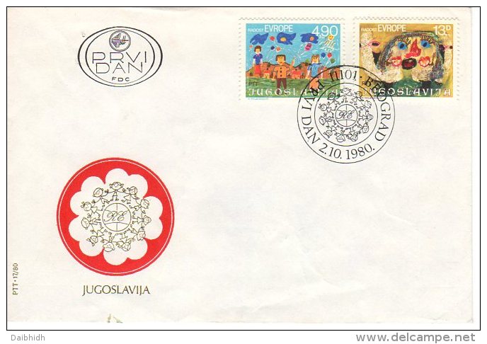 YUGOSLAVIA 1980 Joy Of Europe Children's Meeting FDC.  Michel  1854-55 - FDC