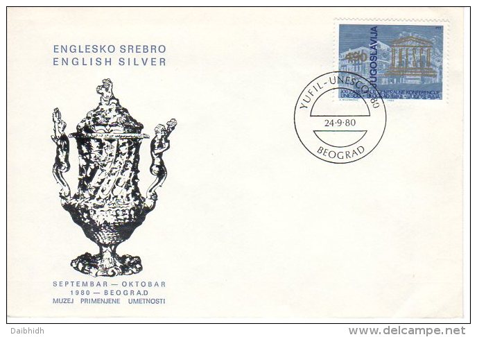 YUGOSLAVIA 1980 UNESCO.on Cover With YUFIL Postmark  Michel  1853 - Lettres & Documents