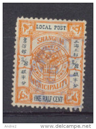 China - Shanghai  1893  1/2c Orange - Oblitérés