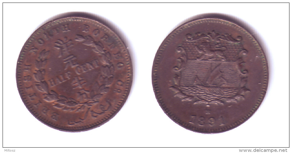 British North Borneo 1/2  Cent 1891 H - Maleisië