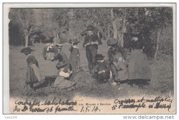 CPA SAVIESE- PEOPLE AT PICNIC, FOREST - Savièse