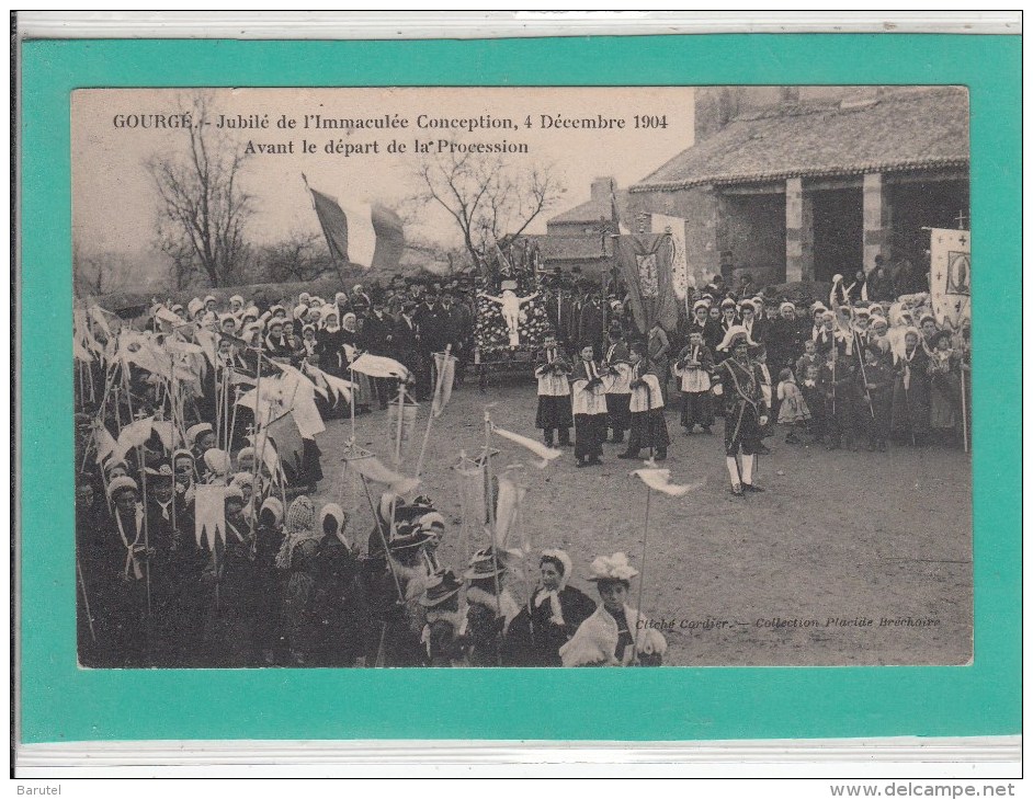 GOURGE --> Jubilé De L'Immaculée Conception, Le 4 Décembre 1904. Avant Le Départ De La Procession - Saint Jouin De Marnes