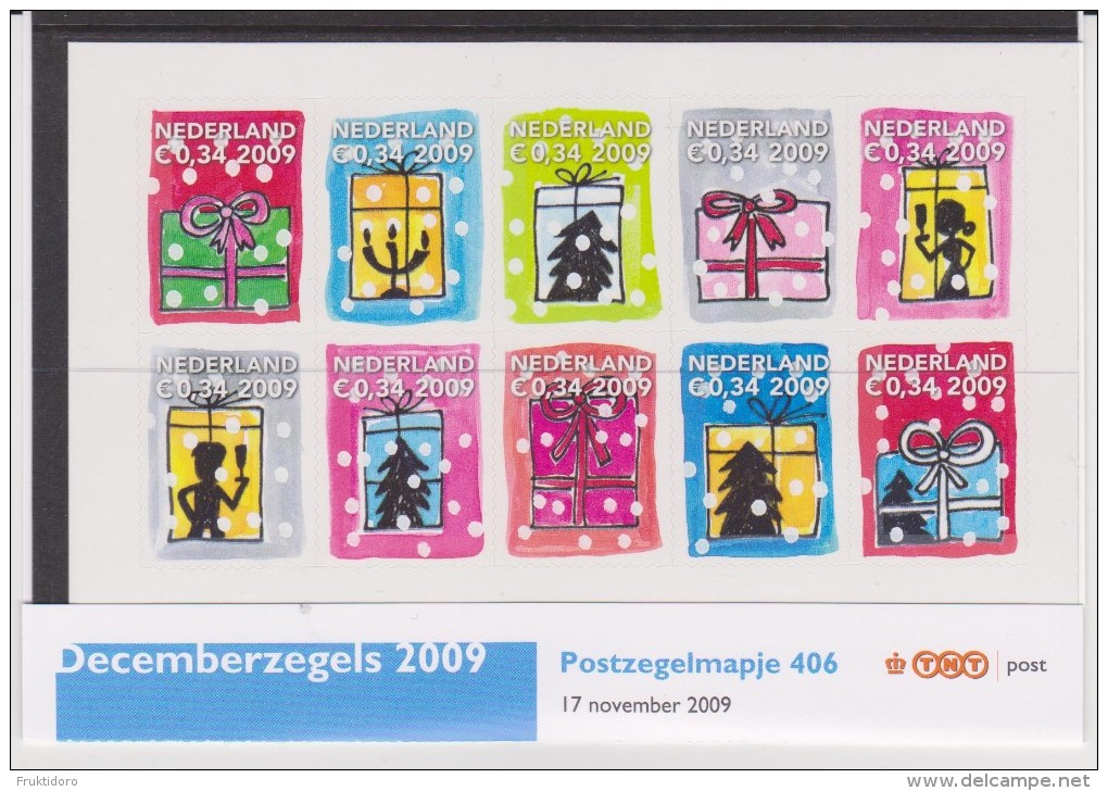 The Netherlands Stamps Folder Postzegelmapje 406 Mi 2713-2722 Christmas * * 2009 Candles - Christmas Tree - Wineglass - Ungebraucht