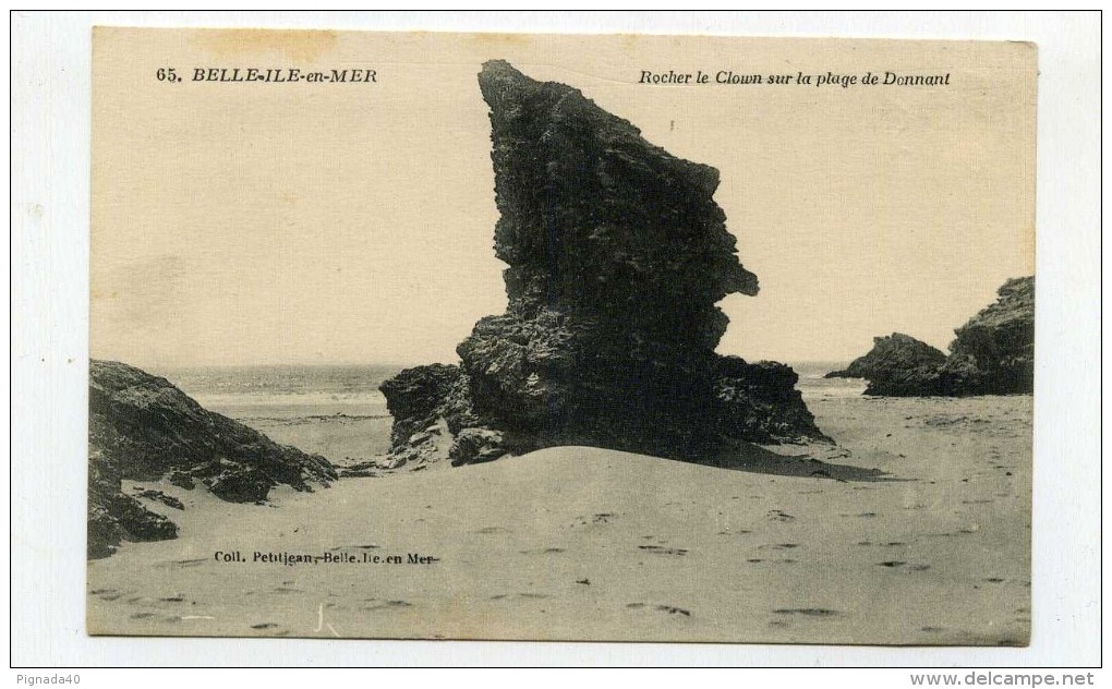 CP ,  56 , BELLE-ILE-en-MER , Rocher Le Clown Sur La Plage De Donnant - Belle Ile En Mer