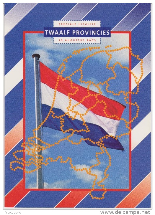 The Netherlands Themamapje 12 Provinces - 2002 - Flags - Briefe U. Dokumente
