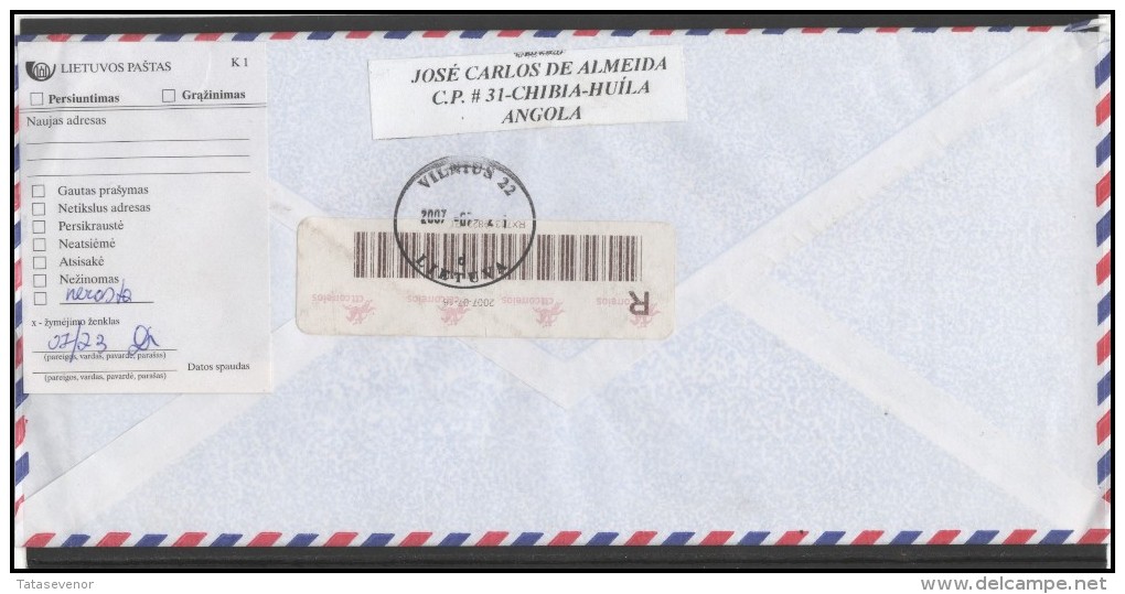 ANGOLA Brief Postal History Envelope Air Mail AO 003 Archaeology - Angola