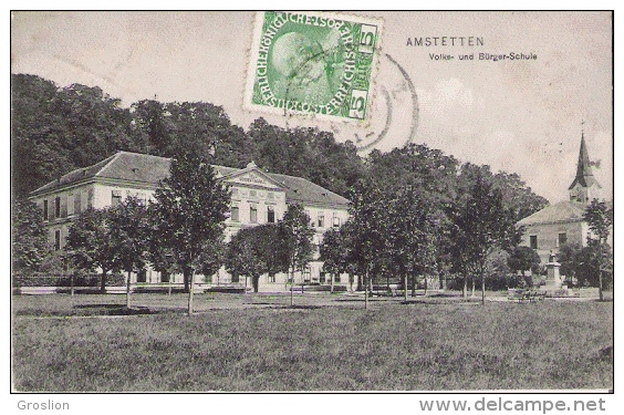 AMSTETTEN 09 32457 VOLKS UND BURGER SCHULE 1912 - Amstetten