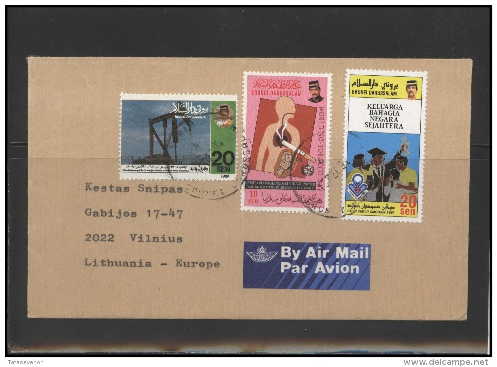 BRUNEI  Brief Postal History Envelope Air Mail BN 003 Education Health Care Oil Industry - Brunei (1984-...)