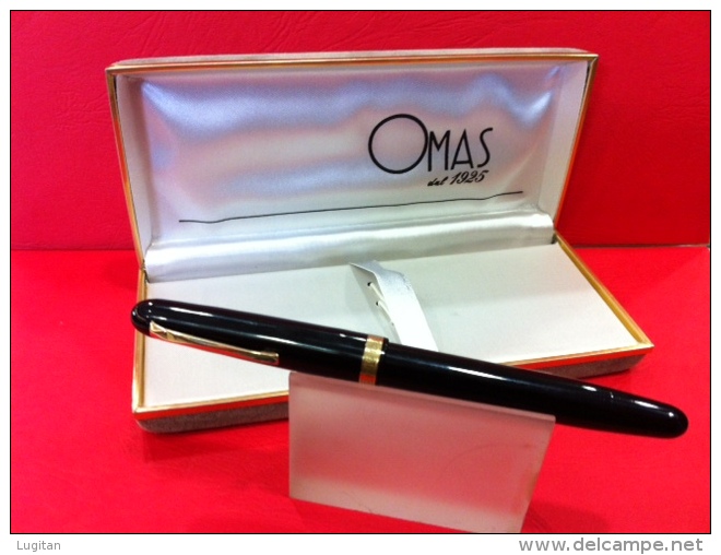 FAVOLOSA PENNA IN CELLULOIDE,STILOGRAFICA MAI USATA VINTAGE - OMAS 1930 CON GRECA E PENNINO ORO  14K - OMAS DAL 1925 - - Schrijfgerief