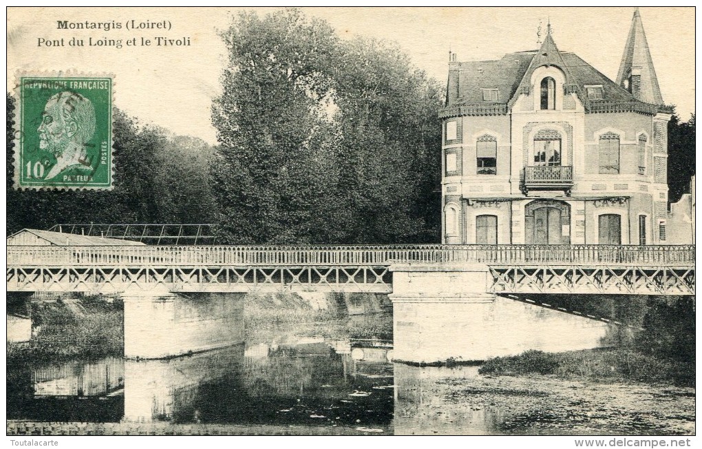 CPA 45 MONTARGIS  PONT DU LOING ET LE  TIVOLI 1924 - Montargis