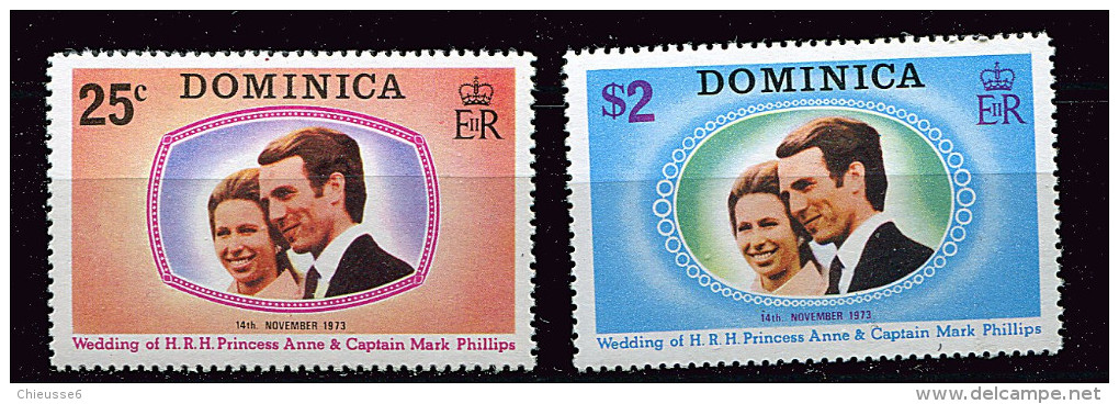 Dominique ** N° 366/367 - Mariage De La Princesse Anne - Dominica (1978-...)
