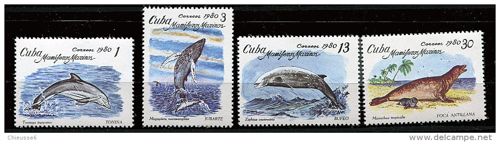 Cuba ** N° 2197 à 2200 - Mammifères Marins - Unused Stamps