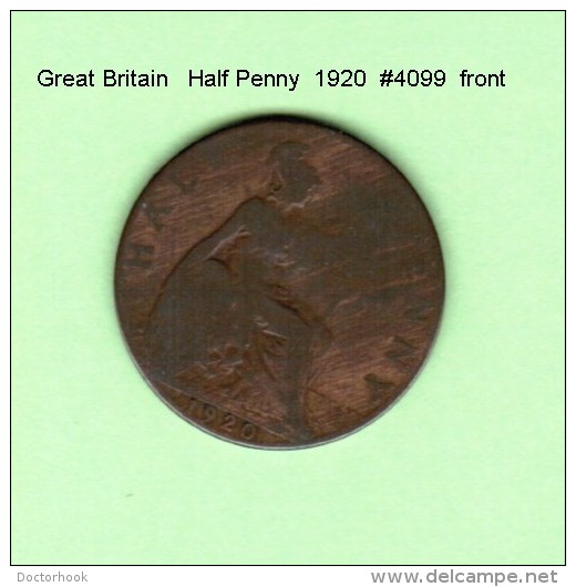 GREAT BRITAIN    1/2  PENNY  1920  (KM # 809) - C. 1/2 Penny