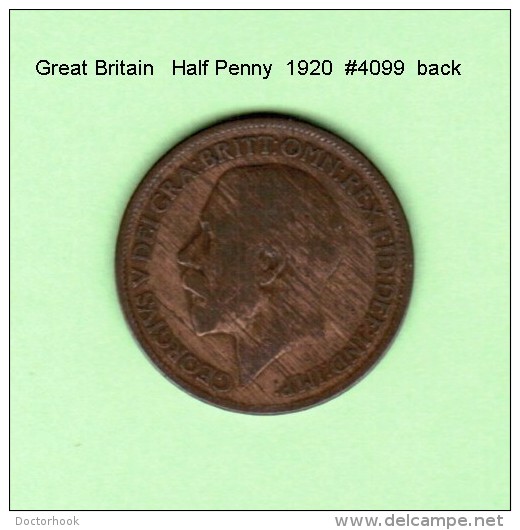 GREAT BRITAIN    1/2  PENNY  1920  (KM # 809) - C. 1/2 Penny