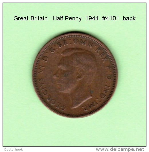 GREAT BRITAIN    1/2  PENNY  1944  (KM # 844) - C. 1/2 Penny