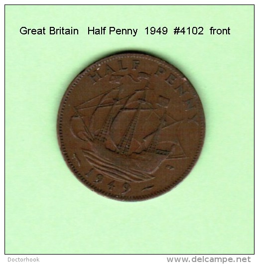 GREAT BRITAIN    1/2  PENNY  1949  (KM # 868) - C. 1/2 Penny