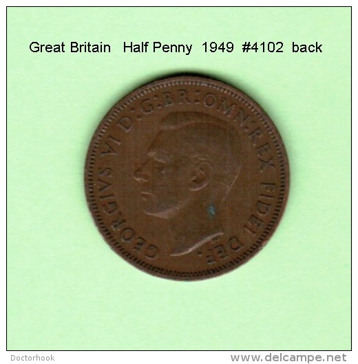 GREAT BRITAIN    1/2  PENNY  1949  (KM # 868) - C. 1/2 Penny